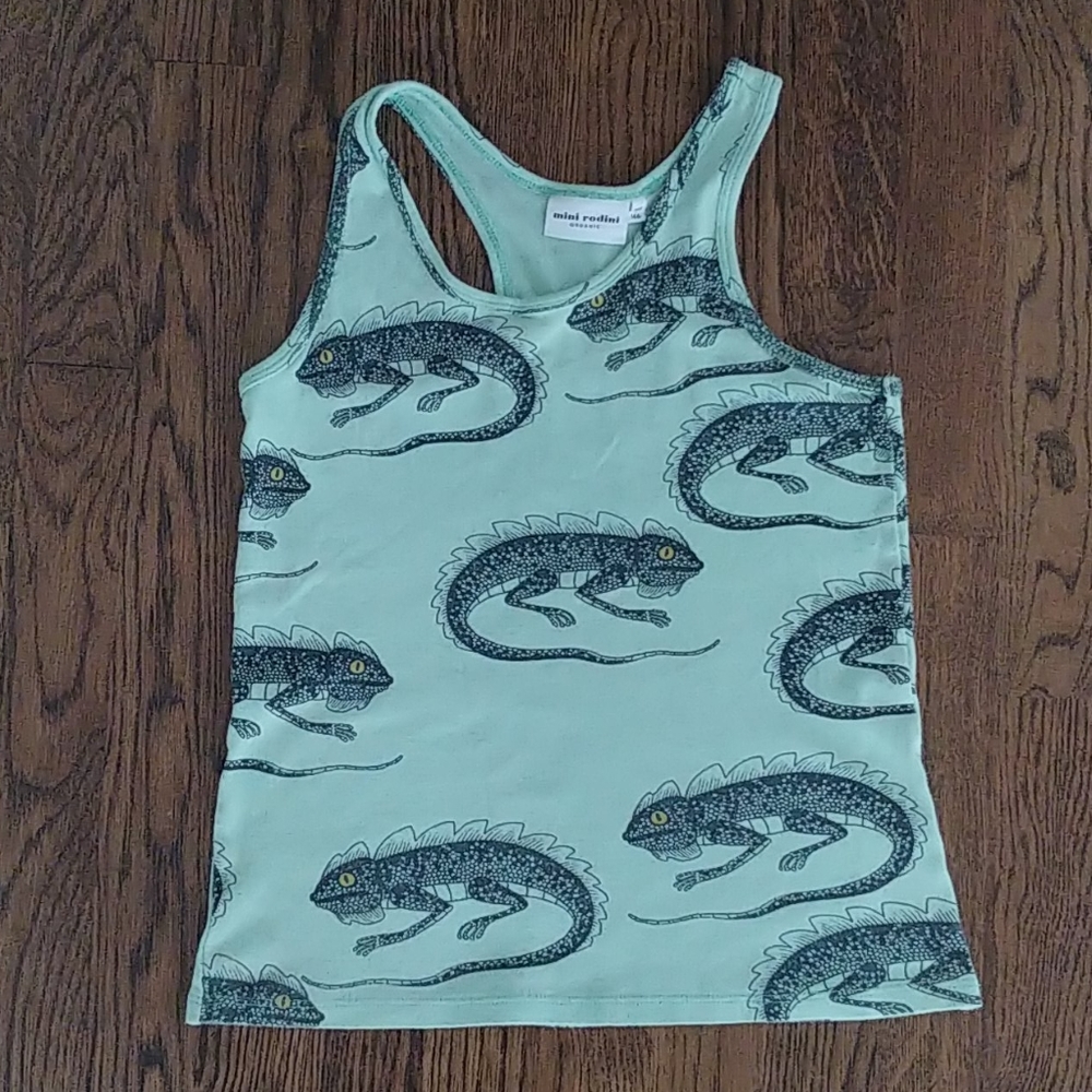 "Mini Rodini" Organic  Iguana Boys tank top.